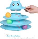Interactive 3-Level Cat Toy Roller with Colorful Balls