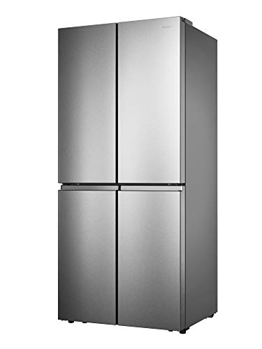 Hisense American Fridge Freezer, 432L, Stainless Steel