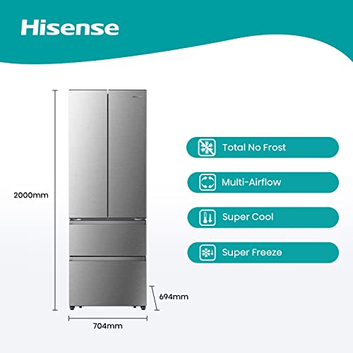 485L Hisense No Frost Fridge Freezer, Silver