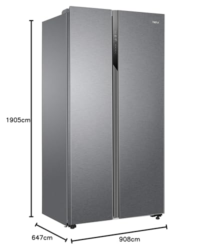 Haier 528L Silver American Style Fridge Freezer