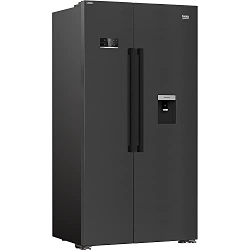 Beko HarvestFresh Black Steel American Fridge Freezer