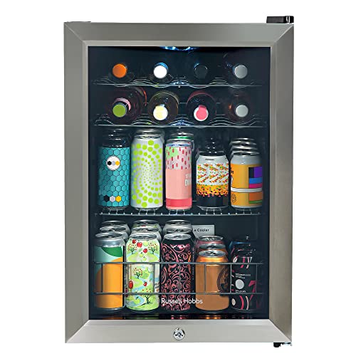 Russell Hobbs 20-Bottle Stainless Steel Mini Fridge