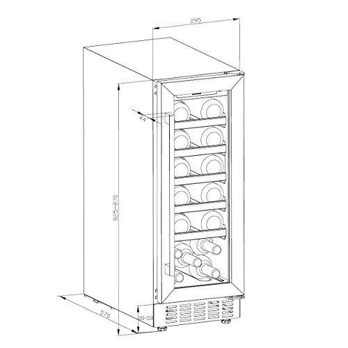 Cookology 30cm Freestanding Wine Cooler, 20 Bottles