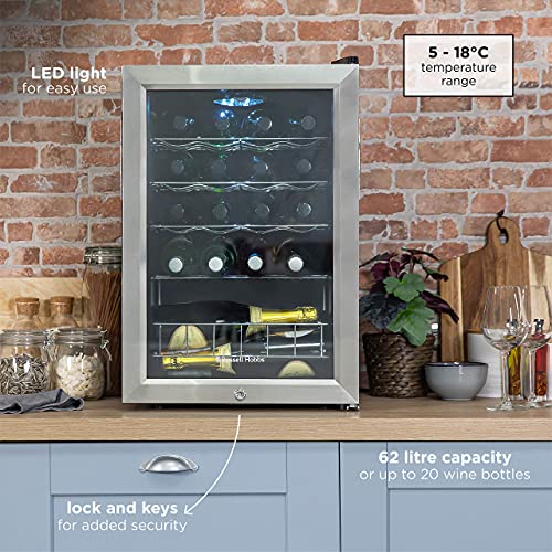 Russell Hobbs 20-Bottle Stainless Steel Mini Fridge
