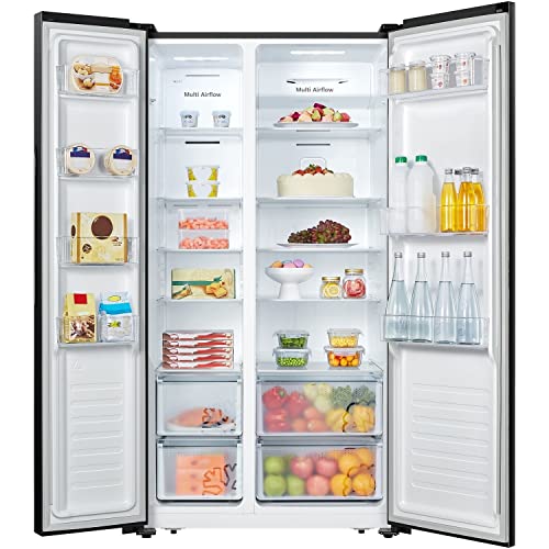 Fridgemaster MS91520BFF Black American Fridge Freezer