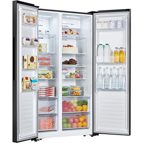 Fridgemaster MS91520BFF Black American Fridge Freezer