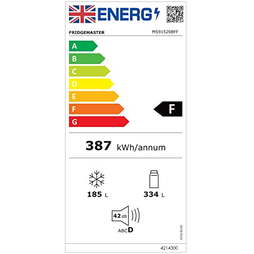 Fridgemaster MS91520BFF Black American Fridge Freezer