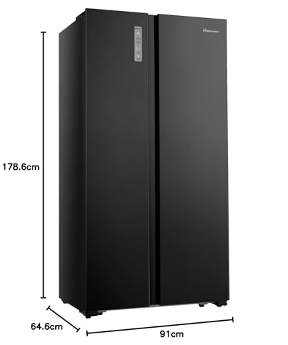 Fridgemaster MS91520BFF Black American Fridge Freezer