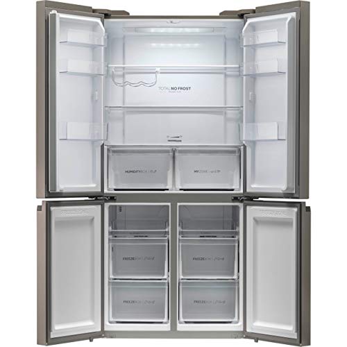 Haier 4-Door Freestanding Fridge Freezer, 528L Silver