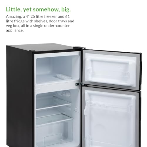 Willow 86L Under Counter Fridge Freezer - Black