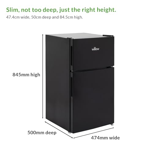 Willow 86L Under Counter Fridge Freezer - Black