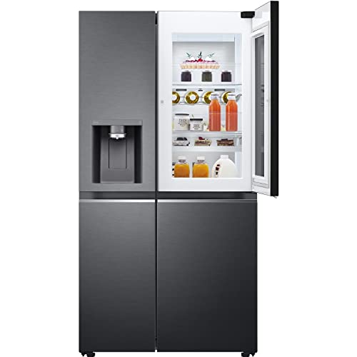 Matte Black American Side-by-Side Fridge Freezer (635L)