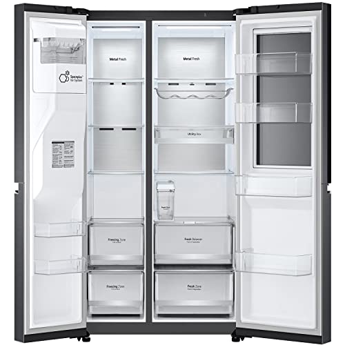 Matte Black American Side-by-Side Fridge Freezer (635L)