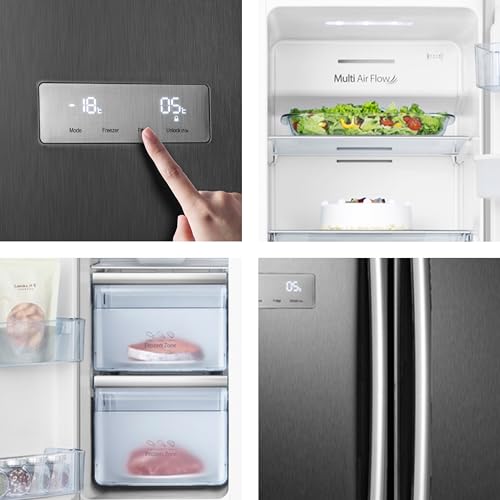 Hisense 578L Side-by-Side Fridge Freezer, Black