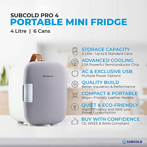 Subcold Pro4 Mini Kühlschrank 4L Tragbar Grau