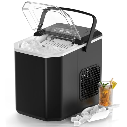 Compact Self-Cleaning Ice Maker Machine for Home