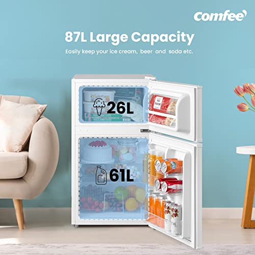 COMFEE' 87L Under Counter Fridge Freezer - White