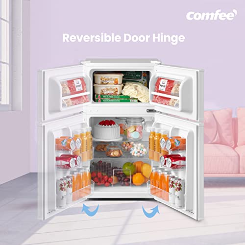 COMFEE' 87L Under Counter Fridge Freezer - White