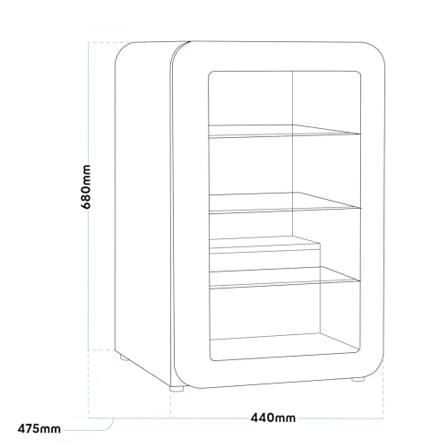 Baridi 70L Retro Under Counter Cooler Fridge