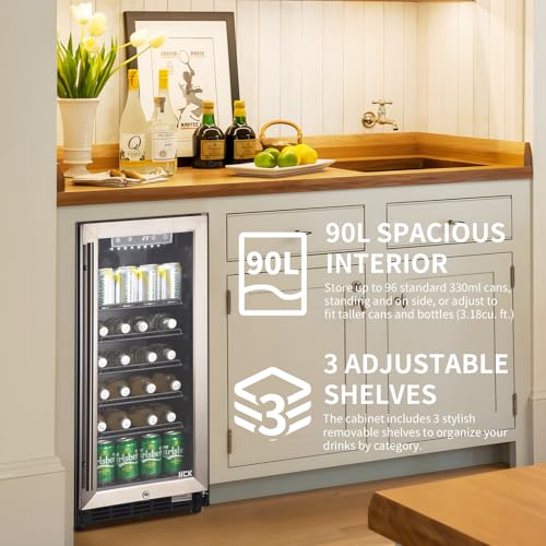 HCK 90L Glass Door Under-Counter Fridge