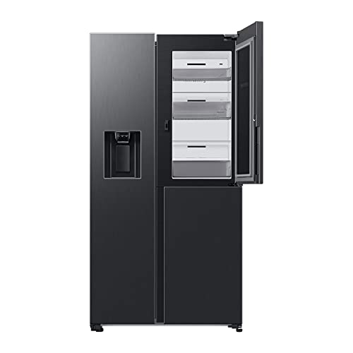 Black 627L Side-By-Side American Fridge Freezer