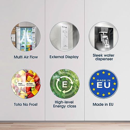 Fridgemaster Freestanding American Side-by-Side Fridge Freezer