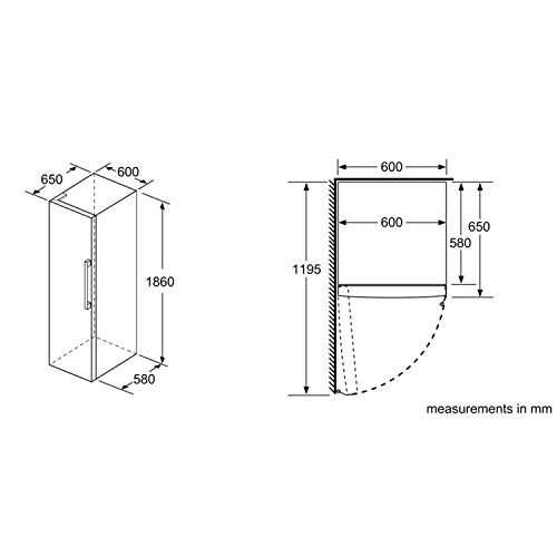 Bosch Serie 4 KSV36VWEPG 346L Freestanding Fridge