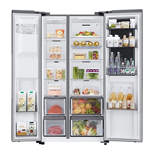 Black 627L Side-By-Side American Fridge Freezer