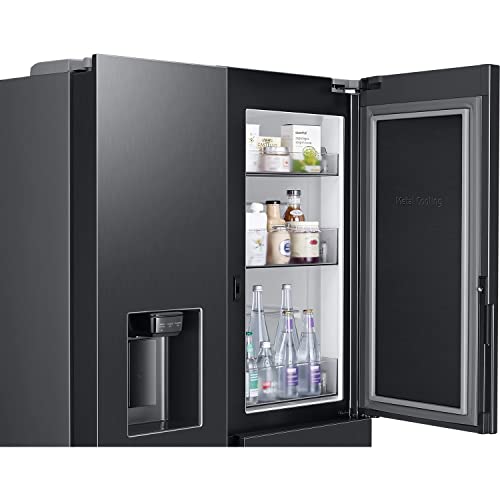Black 627L Side-By-Side American Fridge Freezer