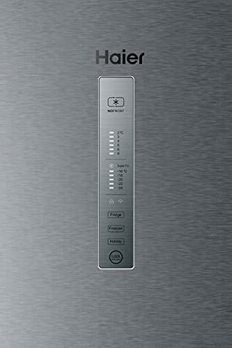 Haier 3-Door Fridge Freezer in Silver, 345L Capacity