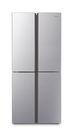 Fridgemaster American 4 Door Fridge Freezer, 427L, Silver