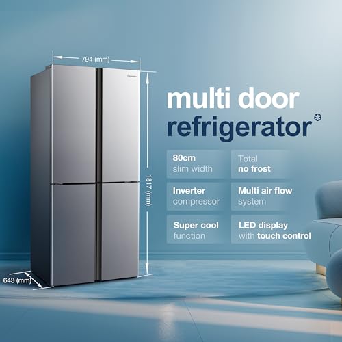 Fridgemaster 4-Door American Fridge Freezer - Silver
