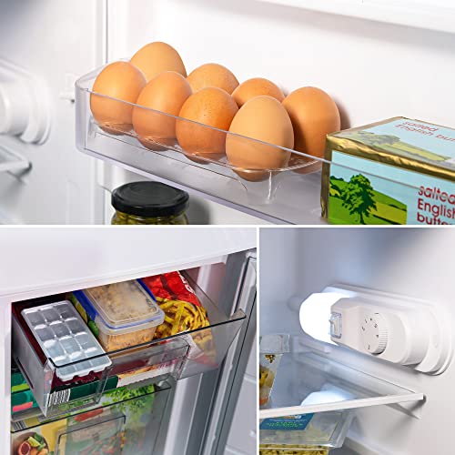 White 60/40 Fridge Freezer, 173L Capacity, Adjustable Thermostat