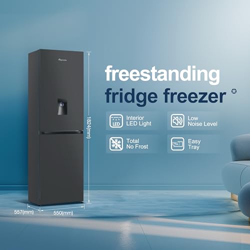Fridgemaster 256L Frost Free Fridge Freezer - Black