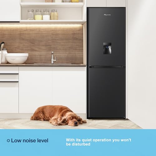 Fridgemaster 256L Frost Free Fridge Freezer - Black