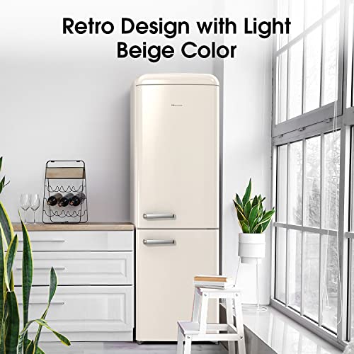Hisense Retro Freestanding Fridge Freezer, Beige