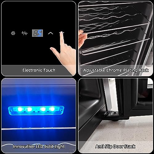 Display4top 28-Bottle Wine Refrigerator with Touch Controls