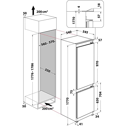 Hotpoint 250L Integrated 70/30 Fridge Freezer