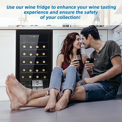 Display4top 28-Bottle Wine Refrigerator with Touch Controls