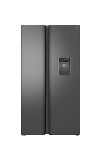 Large American Side-by-Side Fridge Freezer, Dark Silver