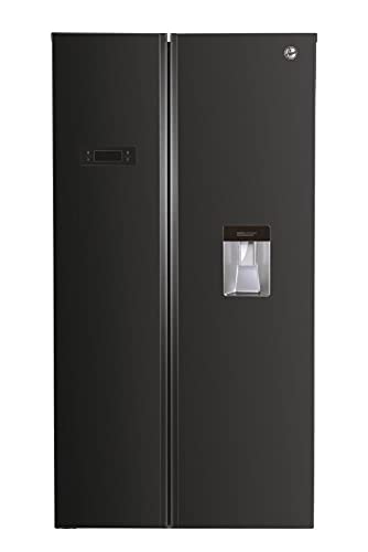 Hoover Matte Black American Style Side by Side Fridge