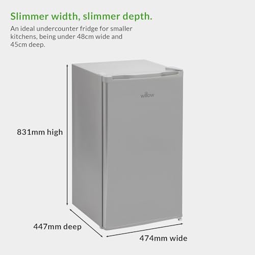 Willow W48UFIS 90L Under Counter Fridge - Silver