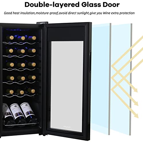 Display4top 18-Bottle Wine Cooler with Touchscreen