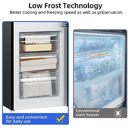 CHiQ 157L Black 70/30 Fridge Freezer, Low Frost