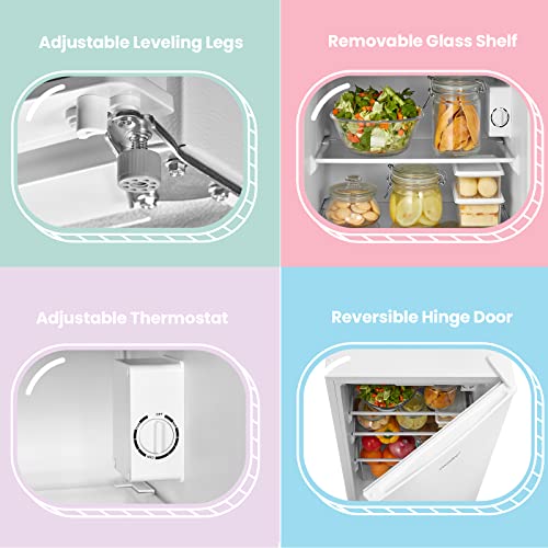 COMFEE' 87L White Under Counter Fridge Freezer