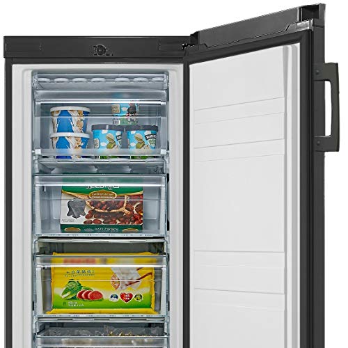 Cookology Black Tall Upright Fridge Freezer Combo