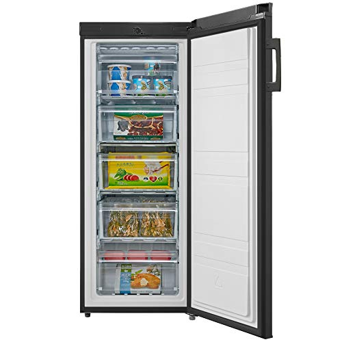 Cookology Black Tall Upright Fridge Freezer Combo