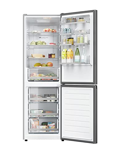 Haier 341L Silver Freestanding Fridge Freezer