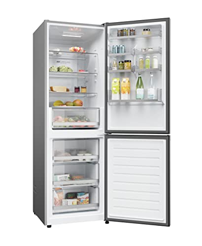 Haier 341L Silver Freestanding Fridge Freezer