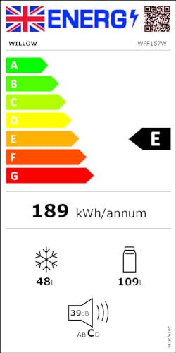 Willow 157L Freestanding 70/30 Fridge Freezer - White